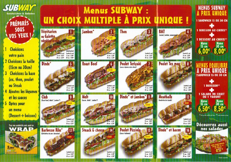 Présentation 98+ imagen subway carte prix fr.thptnganamst.edu.vn
